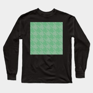 Orchard Houndstooth - Light Green and Dark Green Long Sleeve T-Shirt